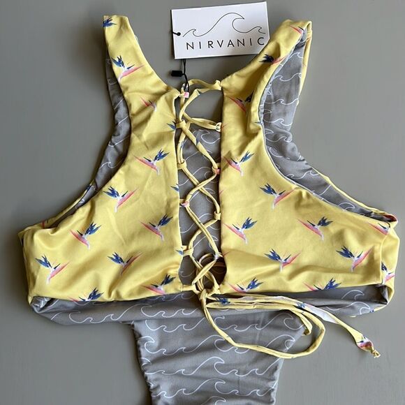 NWT Nirvanic BIRD OF PARADISE OQUI ONE PIECE Size L - Picture 3 of 8